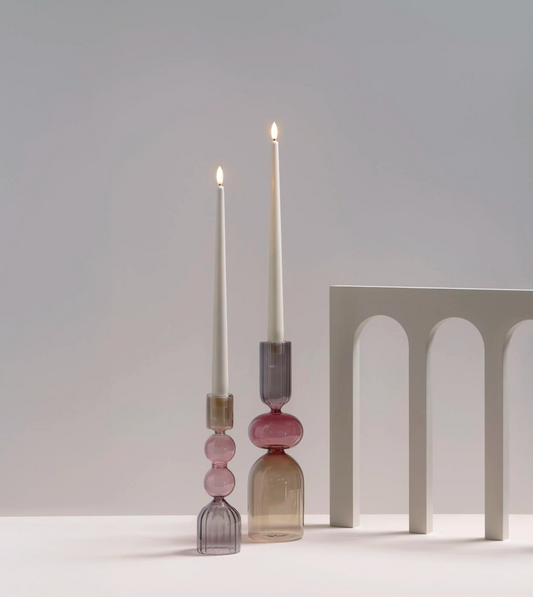 Bougeoir Chandelle en Verre Medelin Multicolore - Moods&More