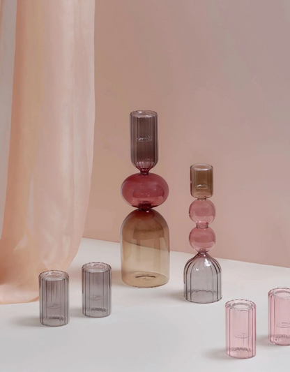 Bougeoir Chandelle en Verre Medelin Multicolore - Moods&More