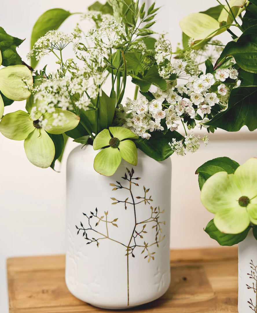 Vase en Porcelaine Feuillage Dorée 1L - Räder