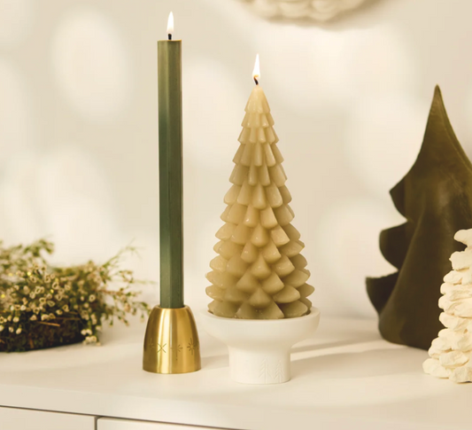 Bougeoir en Porcelaine ou Laiton Minimaliste "Fôret de Sapins" - Räder