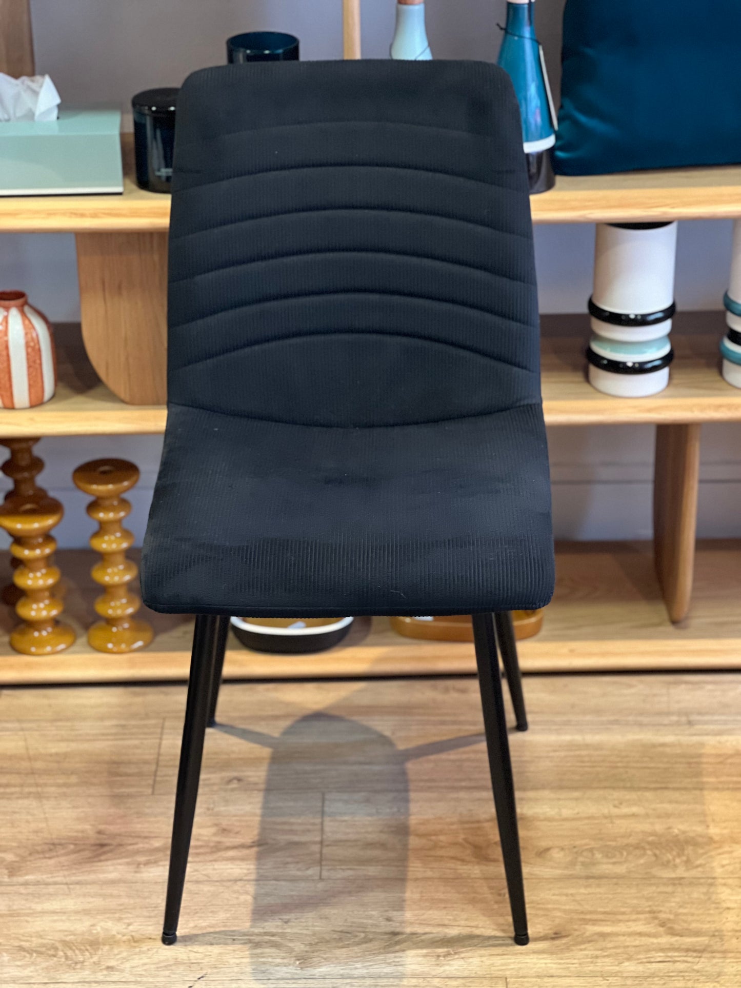 Set de 2 Chaises Canneto Revêtement en Tissu Côtelé - Ciciriello