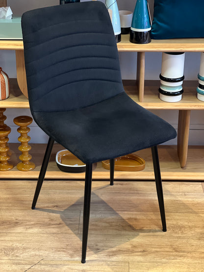 Set de 2 Chaises Canneto Revêtement en Tissu Côtelé - Ciciriello