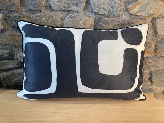 Housse de Coussin Géométrique Noire et Beige - Podevache