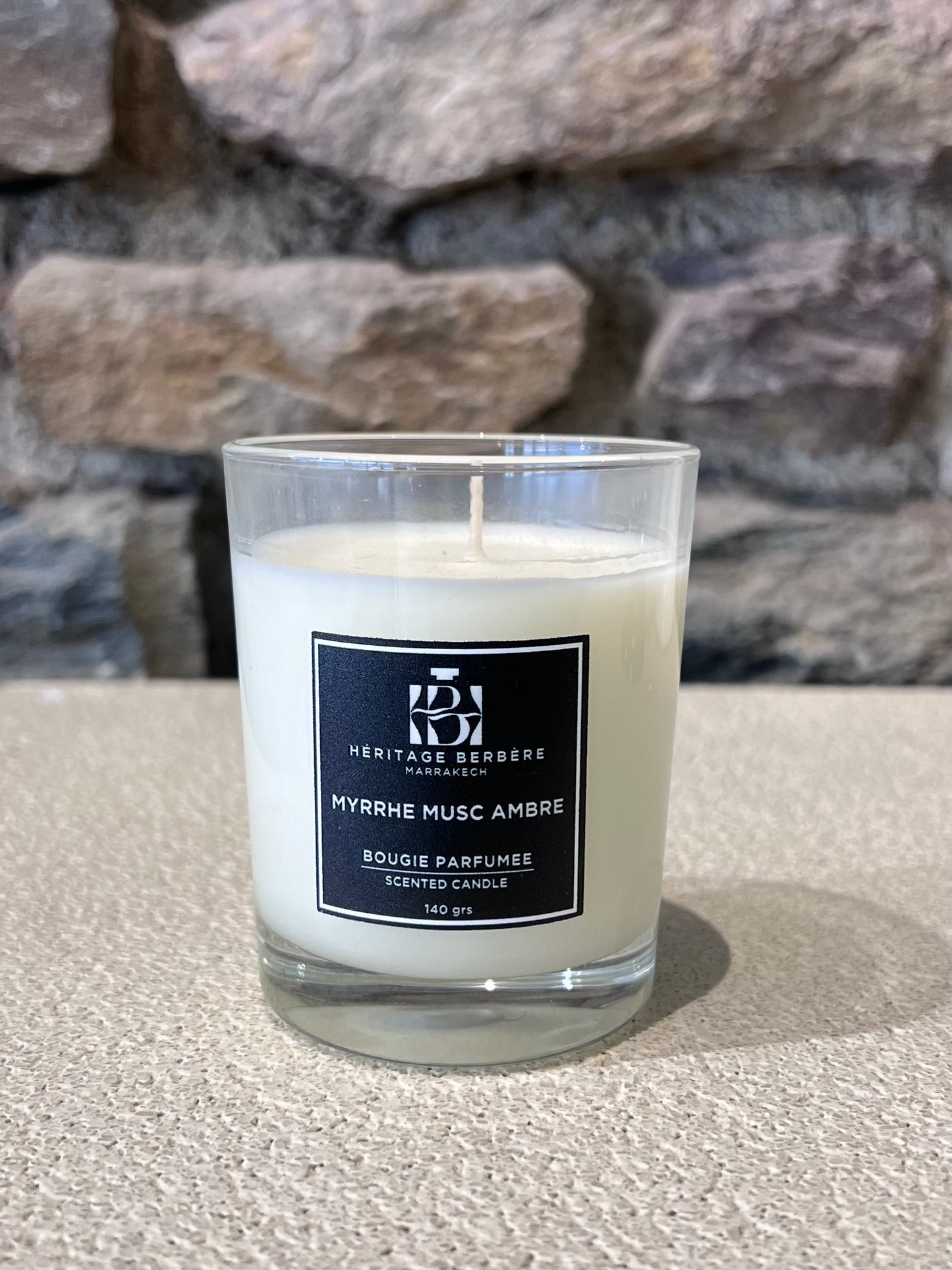 Bougie Parfumée Myrrhe, Musc & Ambre 140g - Héritage Berbère