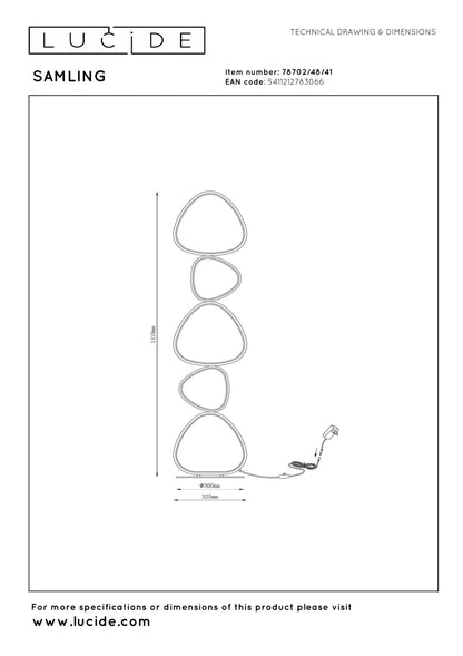 Lampadaire LED Samling Forme Organique Cairns - Lucide