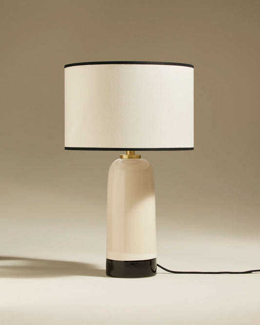 Lampe Sicilia en Céramique Écru/Noir - Maison Sarah Lavoine