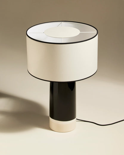 Lampe Sicilia en Céramique Écru/Noir - Maison Sarah Lavoine