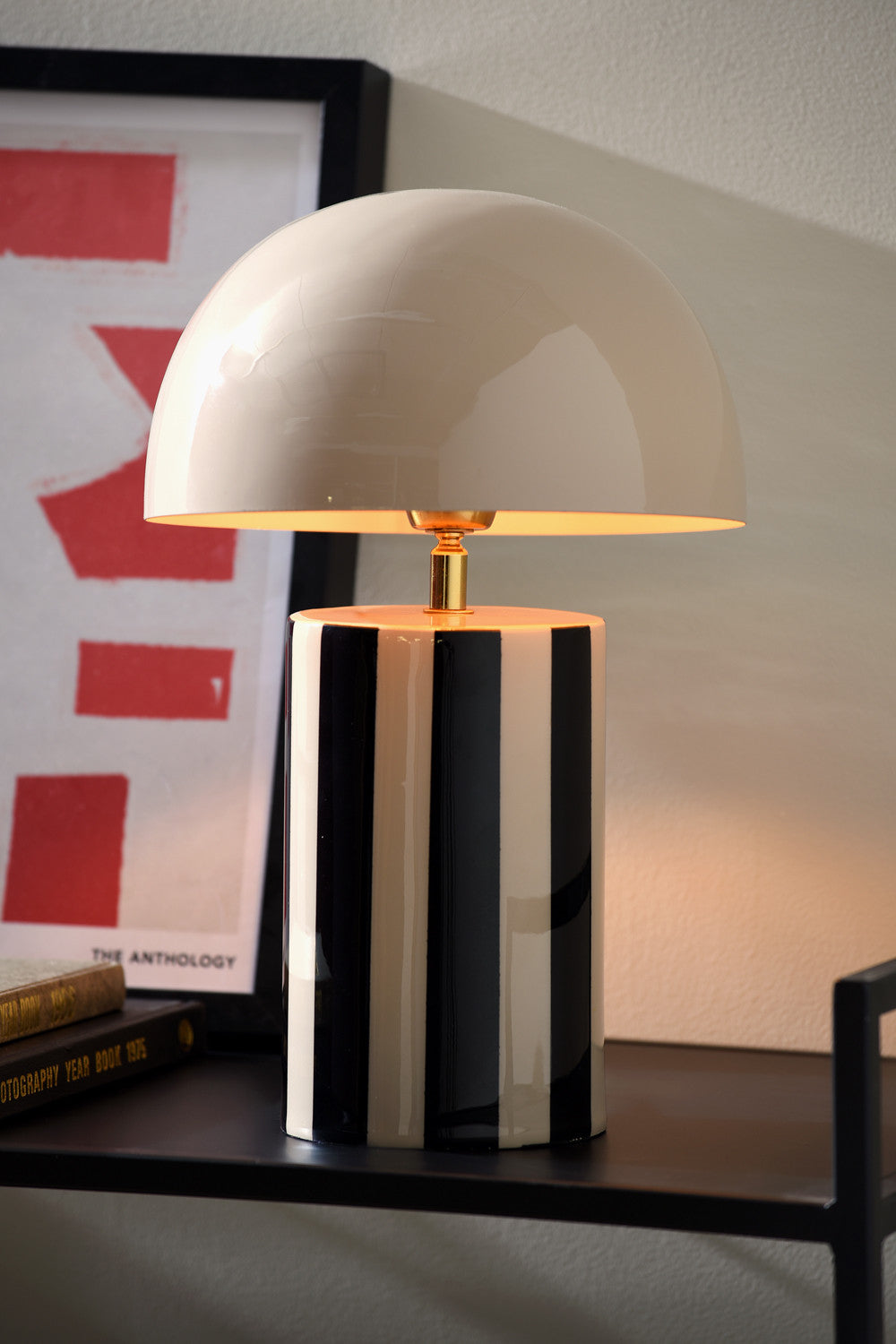 Lampe de Table Rayado en Métal Style Rétro - Present Time