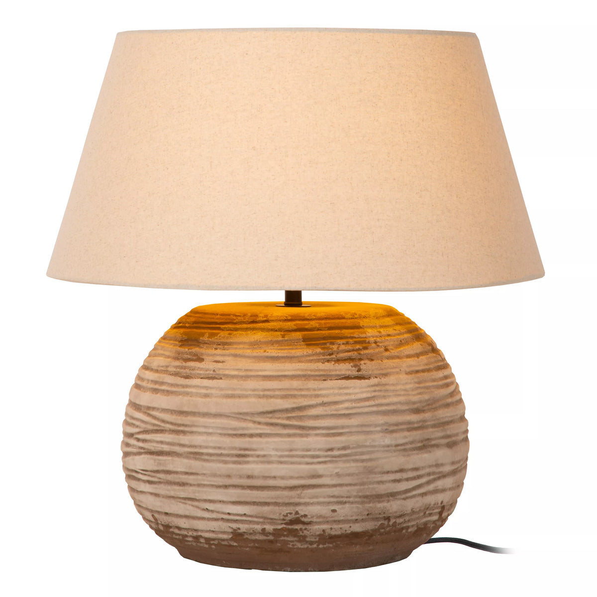 Lampe de Table Denise en Céramique Ovale Japandi - Lucide