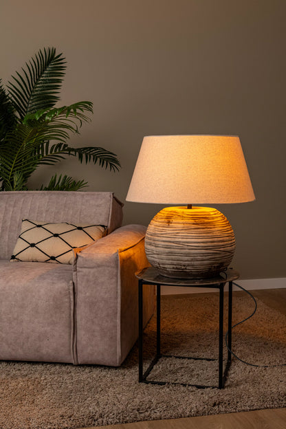 Lampe de Table Denise en Céramique Ovale Japandi - Lucide