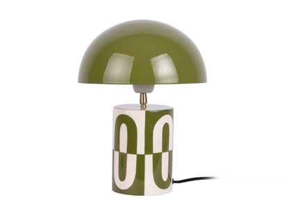 Lampe Dublin Style Seventies Verte & Beige en Métal H.35 x D.25 cm - Present Time