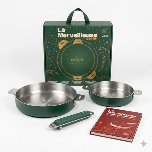 Coffret Duo la Merveilleuse Poêle en Inox 24/28 cm de Noël - Cookut