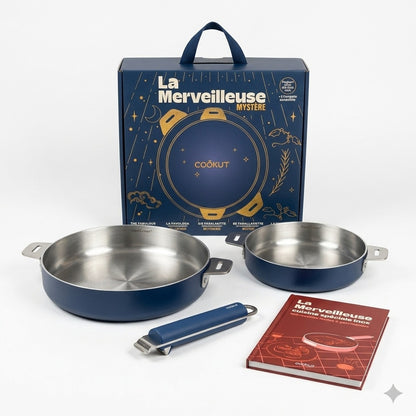 Coffret Duo la Merveilleuse Poêle en Inox 24/28 cm de Noël - Cookut