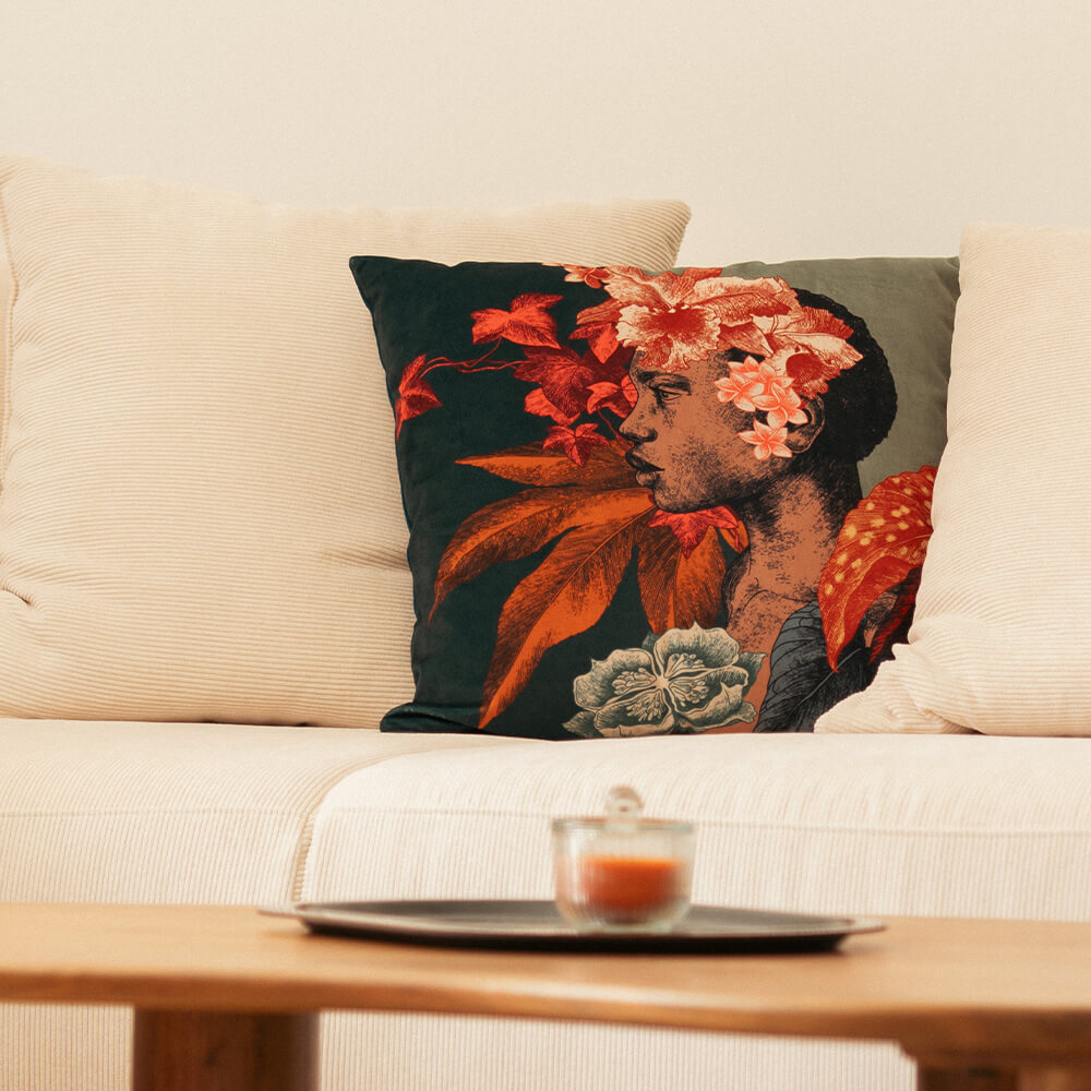 Coussin en Velours Boucan 50x50 - Ibride
