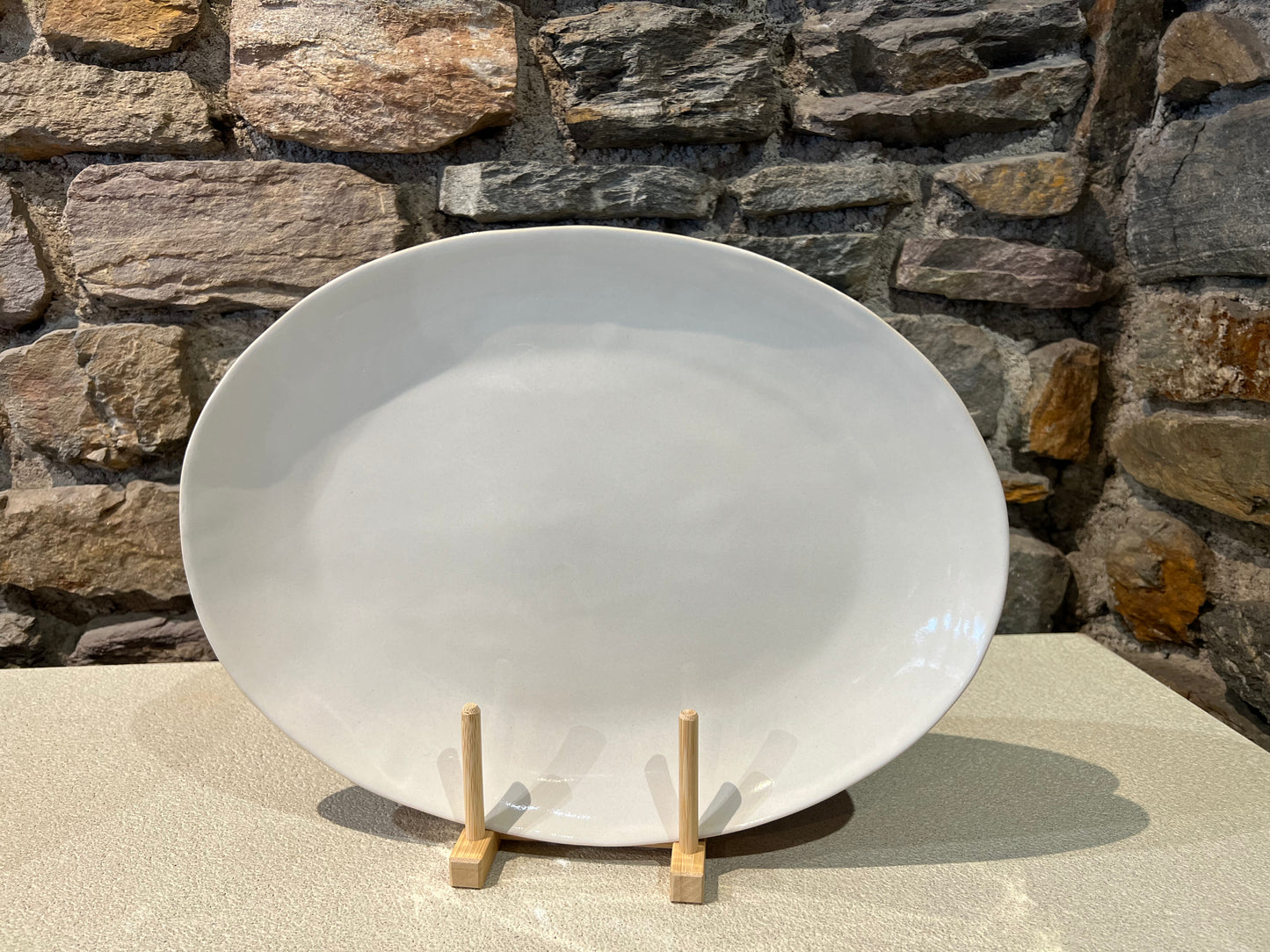 Plat de Présentation Ovale en Grès Organica 40x29 cm - Gresnovo