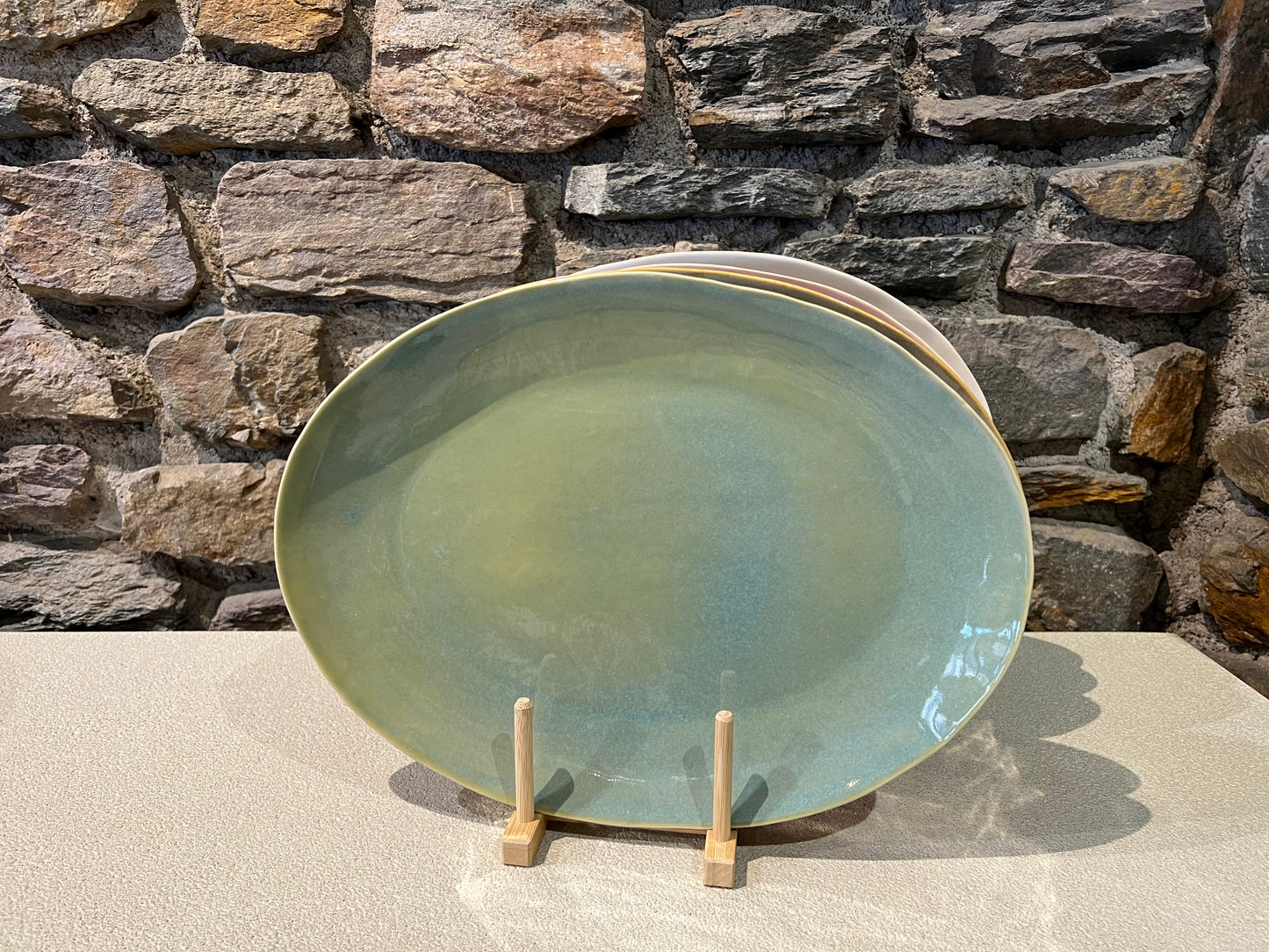Plat de Présentation Ovale en Grès Organica 40x29 cm - Gresnovo