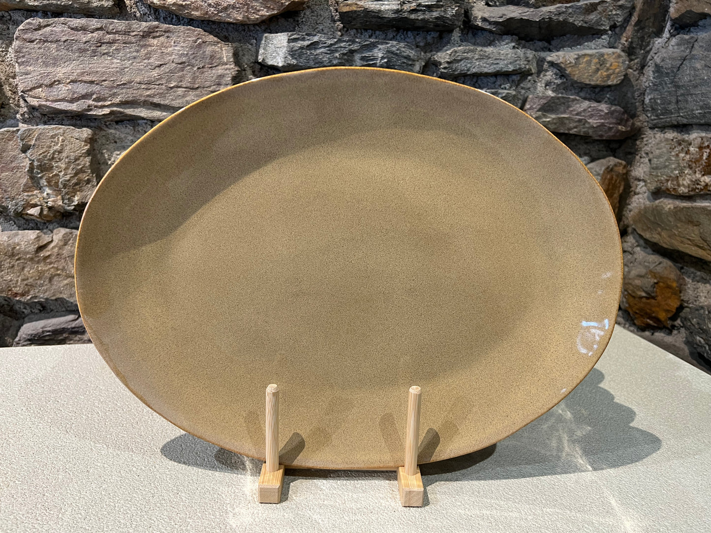 Plat de Présentation Ovale en Grès Organica 40x29 cm - Gresnovo