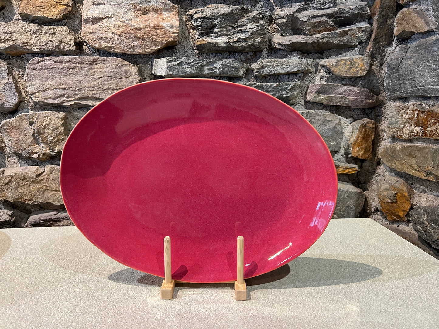 Plat de Présentation Ovale en Grès Organica 40x29 cm - Gresnovo
