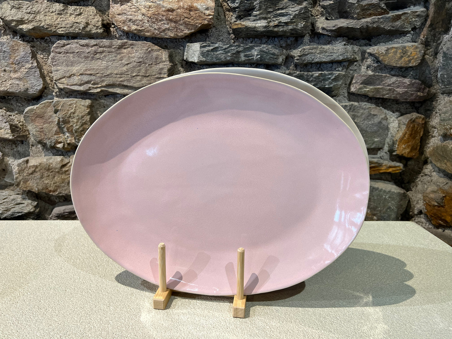 Plat de Présentation Ovale en Grès Organica 40x29 cm - Gresnovo