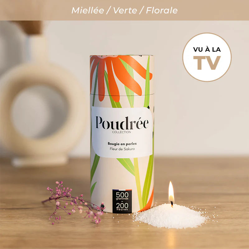 Bougie Parfumée en Perles Collection Flora - Poudrée Paris