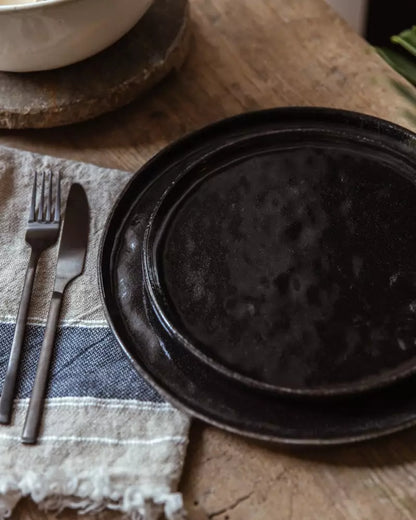 Set de 6 Assiettes à Dessert en Porcelaine Noire - Pomax