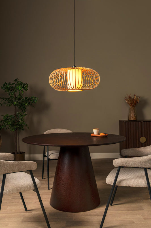 Suspension en Bois Clair Thuline Style Japandi  D.60 cm - Lucide