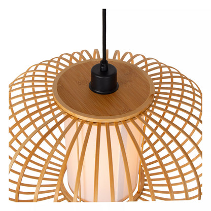 Suspension en Bois Clair Thuline Style Japandi  D.60 cm - Lucide