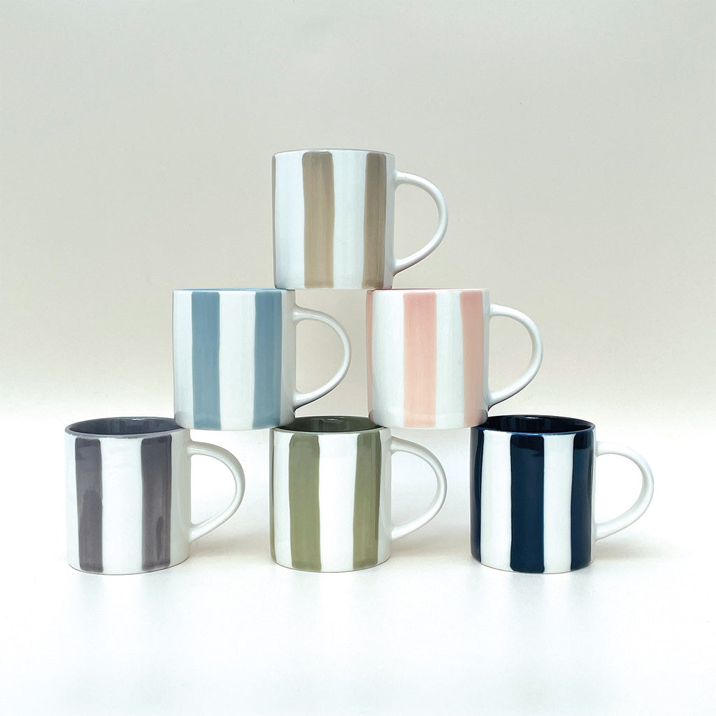 Set de 2 Tasses à Expresso en Porcelaine Rayures Colorées - Opjet