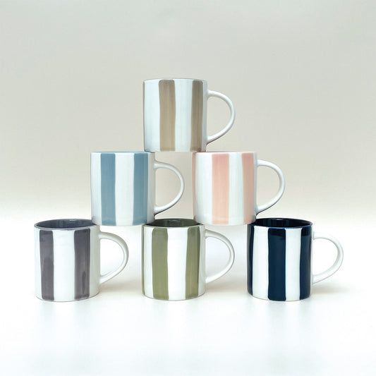 Set de 2 Tasses à Expresso en Porcelaine Rayures Colorées - Opjet