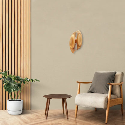 Applique Murale en Bois de Peuplier Assia & son Ampoule - Atelier Loupiote