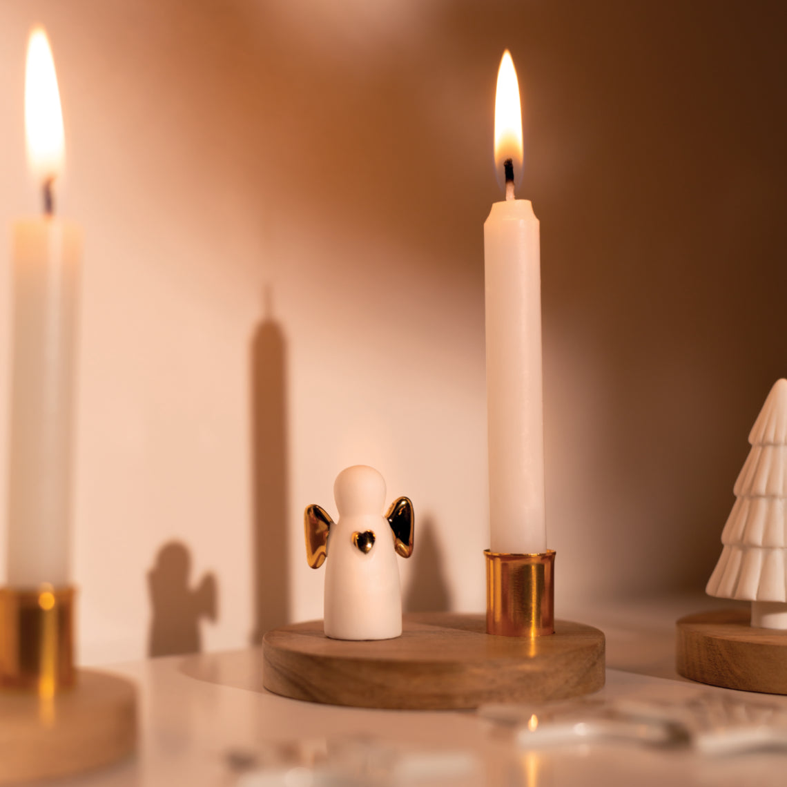 Bougeoir Chandelle Sapin ou Ange en Porcelaine - Räder