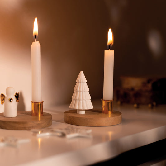 Bougeoir Chandelle Sapin ou Ange en Porcelaine - Räder