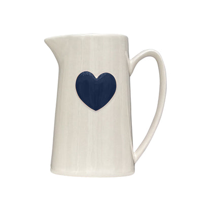 Pichet en Faïence Coeur Rouge, Rose ou Bleu 1L - Opjet