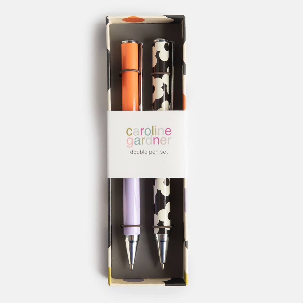 Ensemble de deux stylos en boîte Fleur & Lilas/Corail