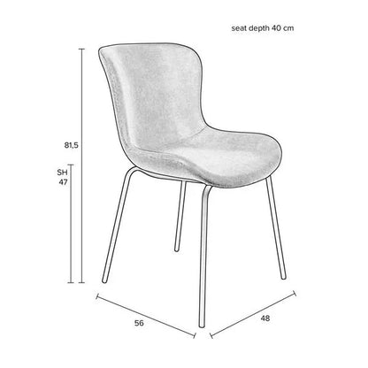 Lot de 2 Chaises en Velours Rose - White Label Living
