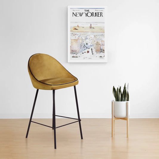 Lot de 2 Chaises de Bar Snack Maya en Velours Ocre H.88 cm -