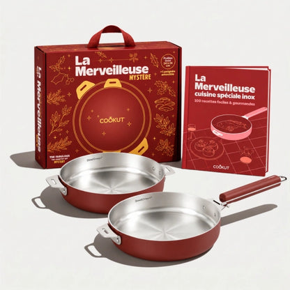 Coffret Duo la Merveilleuse Poêle en Inox 24/28 cm de Noël - Cookut