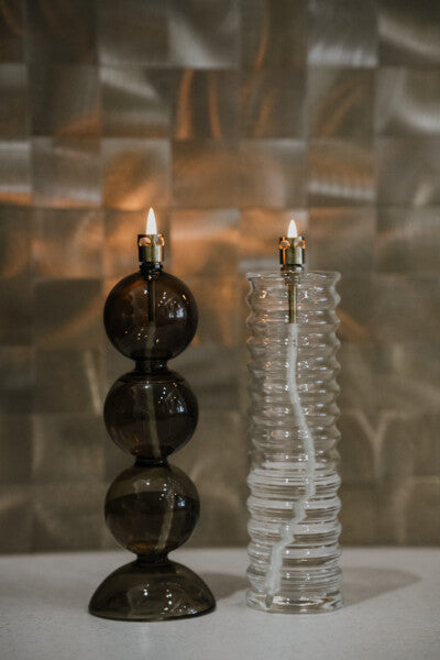 Lampe à Huile en Verre Champagne - Peri Living