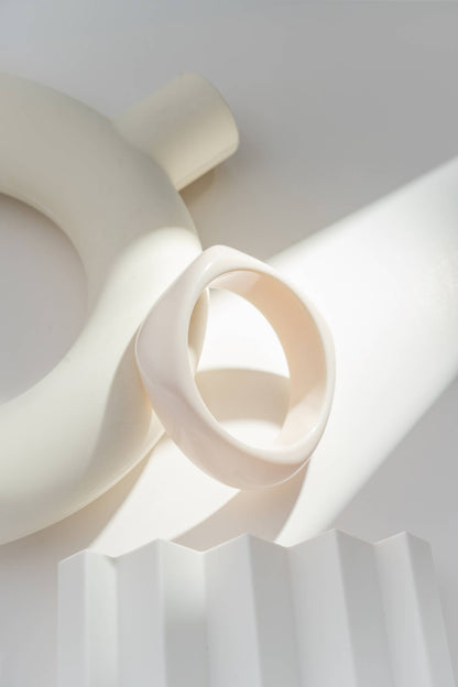 Lot de 4 Bracelets en Résine Couleurs Dégradé Nude, Formes Mixtes