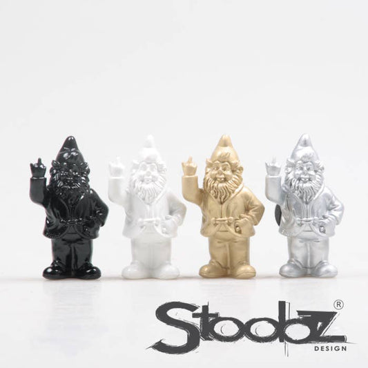 Stoobz Aimant nain | Noir Blanc Or Argent 8 cm