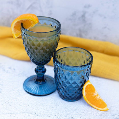 Set de 6 Verres à Pieds Colorés Diamond 20cl - Amefa H 15 cm/D8 cm