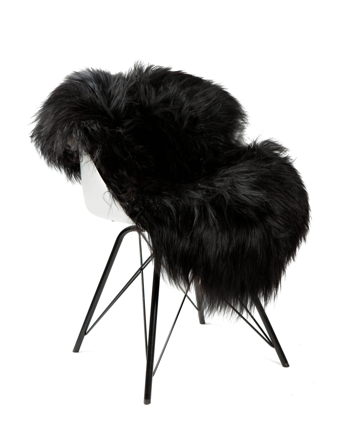 Peau de mouton islandaise noire 90-110cm