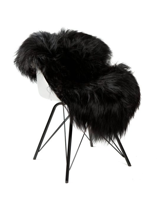Peau de mouton islandaise noire 90-110cm