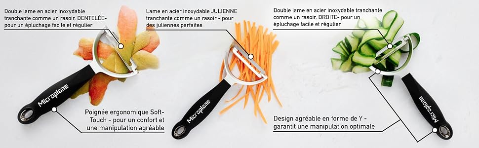 Éplucheur en Y Lame en Acier Inoxydable - Microplane