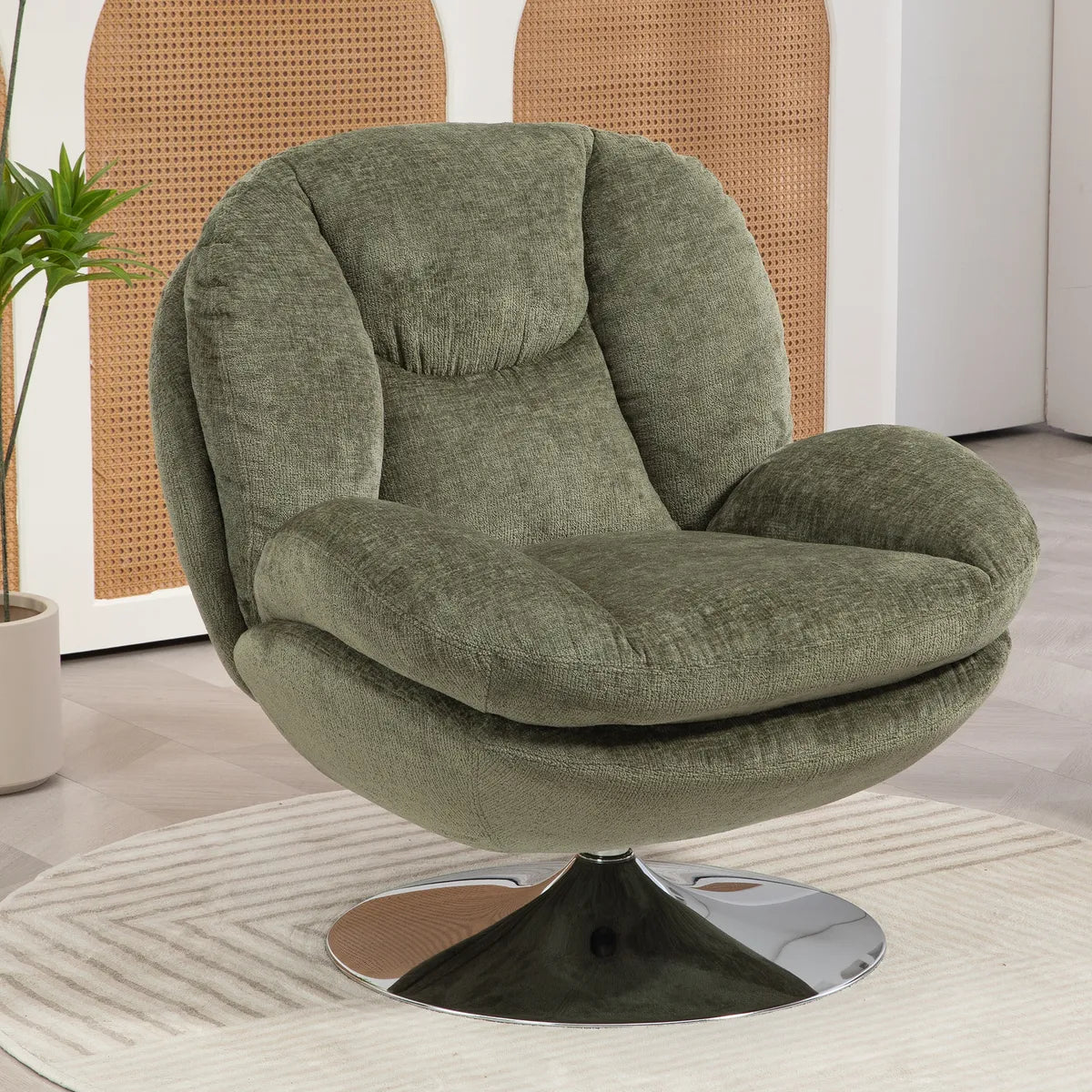 Fauteuil Pivotant en Velours Topi