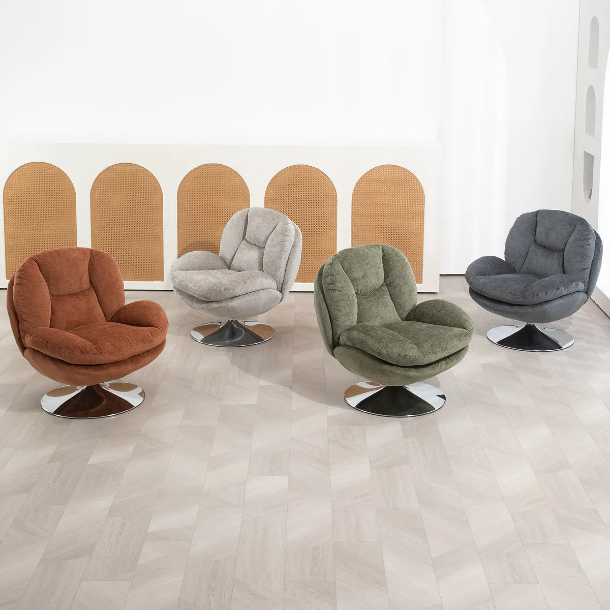 Fauteuil Pivotant en Velours Topi