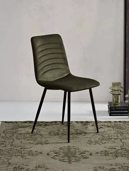 Set de 2 Chaises Canneto Revêtement en Tissu Côtelé - Ciciriello