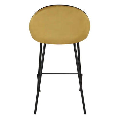 Lot de 2 Chaises de Bar Snack Maya en Velours Ocre H.88 cm -