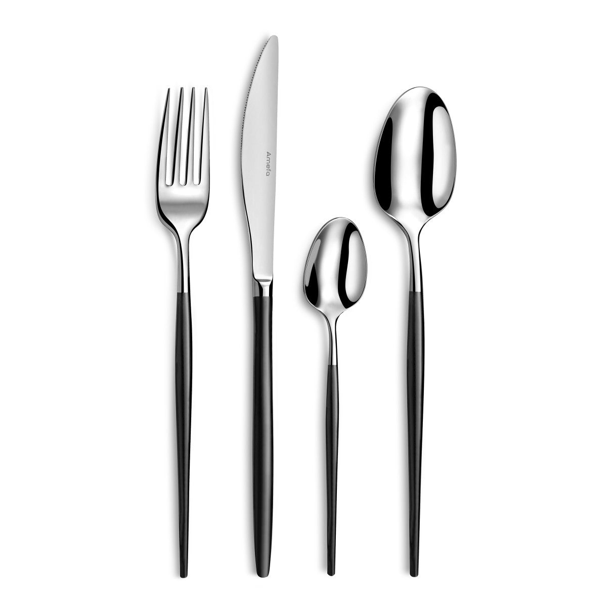 Ménagère 24 Pièces en Acier Or / Argent et Noir Soprano - Amefa