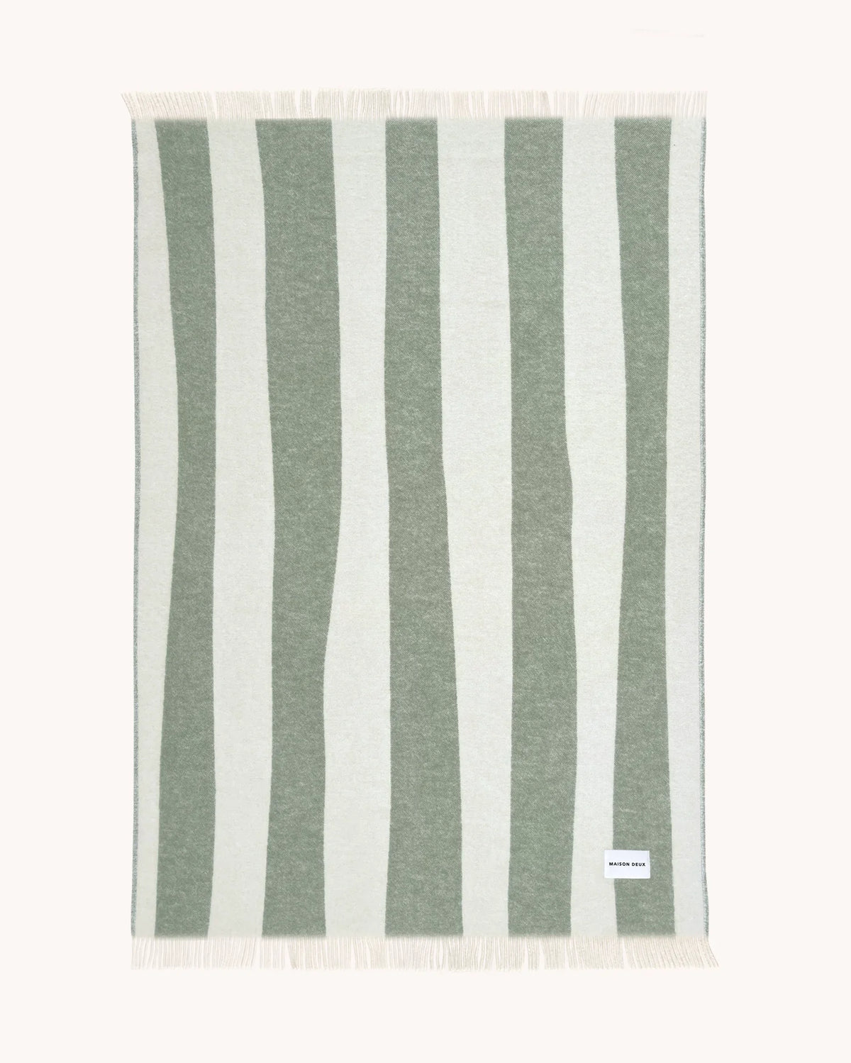 Plaid à Rayures Larges 100% Laine 130x200 cm - Maison Deux